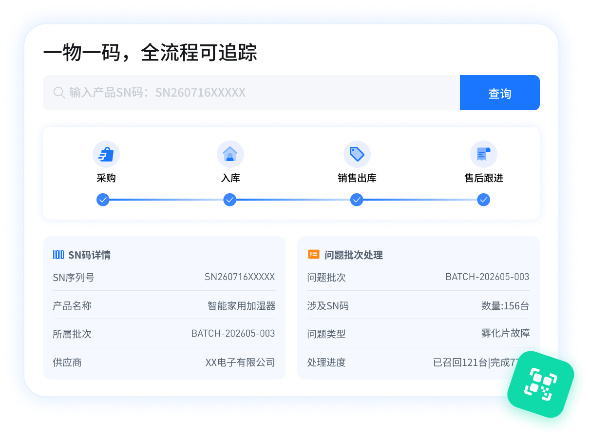 产品序列号管理（一物一码）
